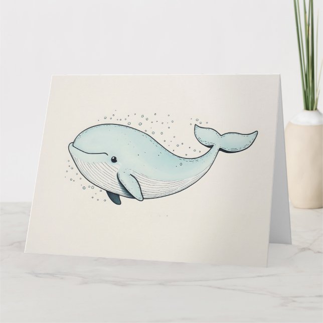 Carte Dessin de baleine de dessin animé mignon (Devant)