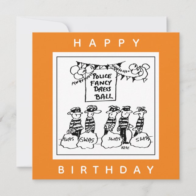 Carte Dessin de balle habillée de la police (Devant)