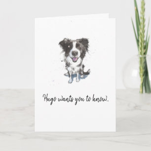 Carte Dessin de Border Collie, fête des pères personnali