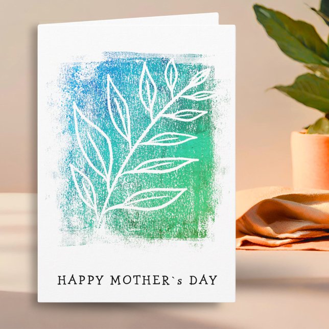 Carte Dessin de branche abstraite Art Joyeuse Fête des M (Créateur téléchargé)