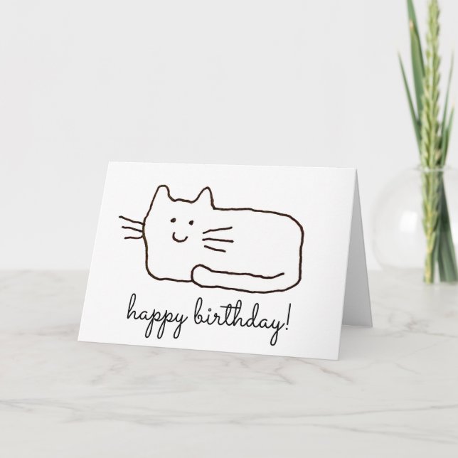 Carte Dessin de chat de bande dessinée drôle Joyeux Anni (Devant)