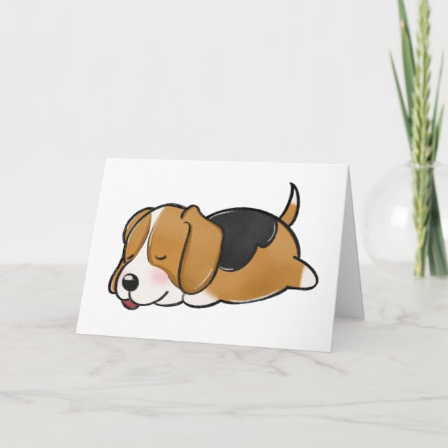 Carte Dessin de couchage beagle (Devant)