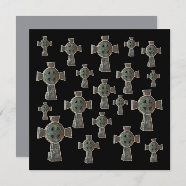 Carte Dessin de croix de tête de cimetière gothique d'Ha (Devant / Derrière)