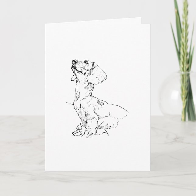Carte Dessin de joli teckel, parent de chien (Devant)