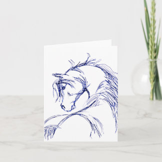 Carte Dessin de la tête d'un cheval d'art