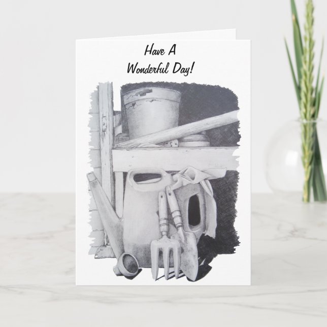 Carte Dessin de la vie encore des outils de jardin pour  (Devant)