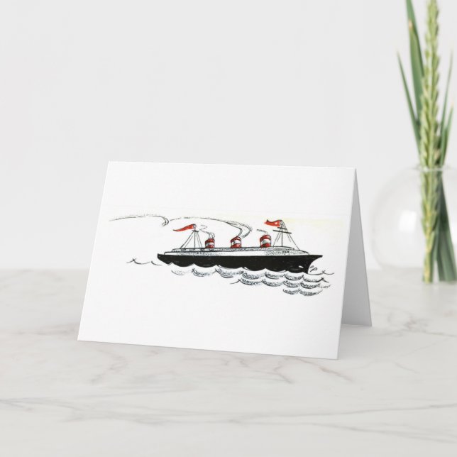 Carte Dessin de ligne océanique en mer (Devant)
