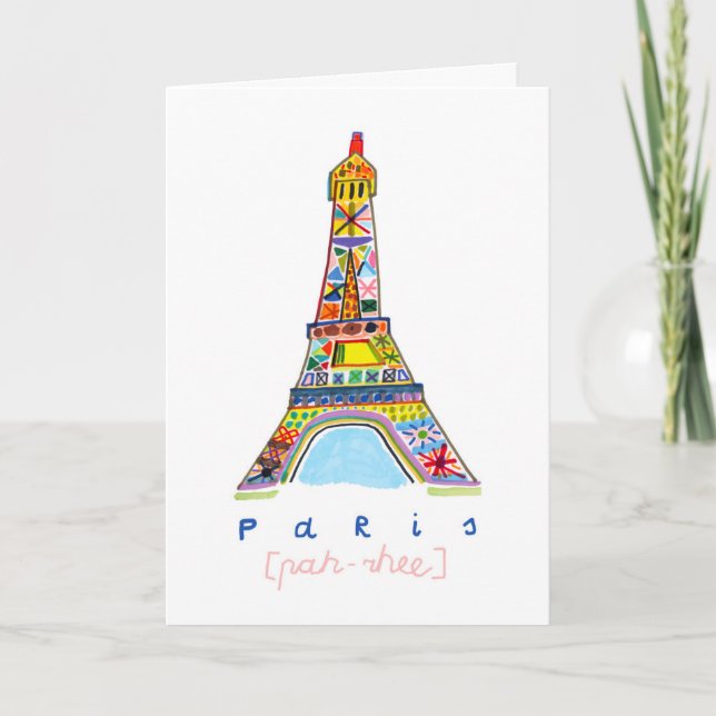 Carte Dessin de Paris en bulle (Devant)