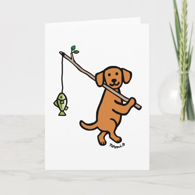 Carte Dessin de pêche Fox Red Labrador (Devant)