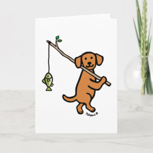 Carte Dessin de pêche Fox Red Labrador