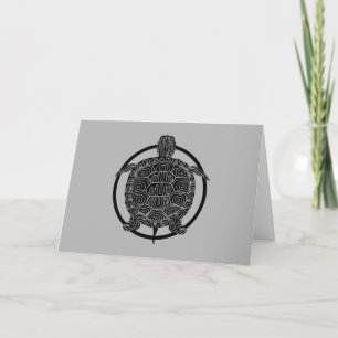 Carte Dessin de tortue - Série de cercles fauniques