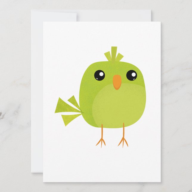 Carte Dessin d'oiseau vert (Devant)