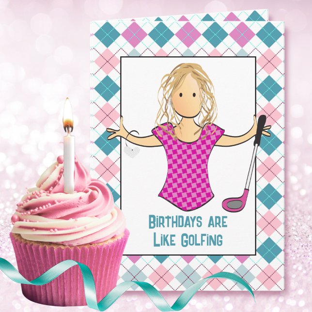Carte Dessin Drôle Femme De Golf Dit Sassy Anniversaire (Créateur téléchargé)