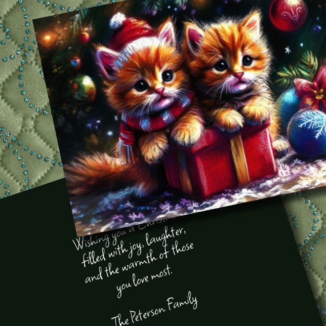 Carte Dessin dur Pastel Kittens de Noël (Créateur téléchargé)