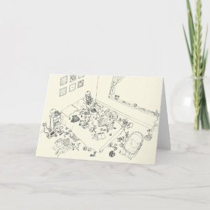 Carte Dessin humoristique de bébé vu d'en haut dans le d