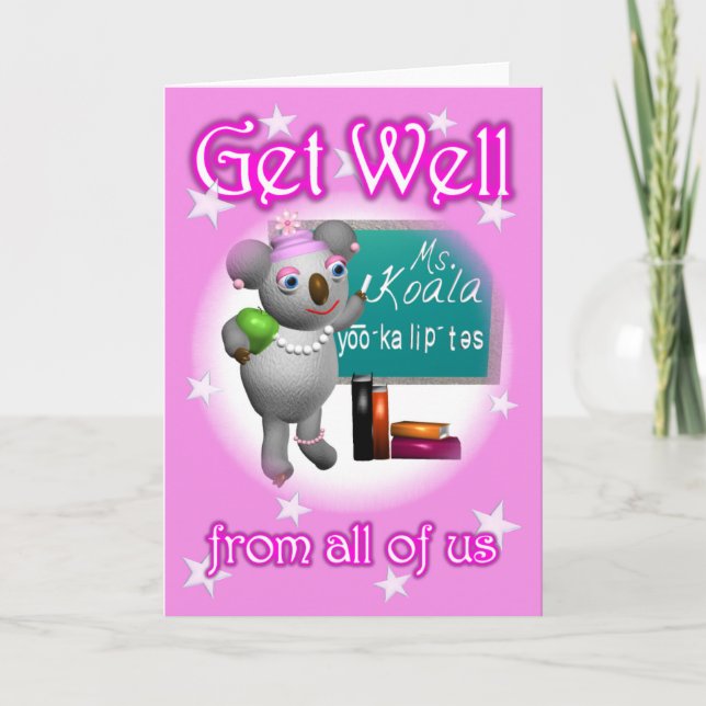 Carte Dessin Koala Obtenez un bon enseignant vierge à l' (Devant)