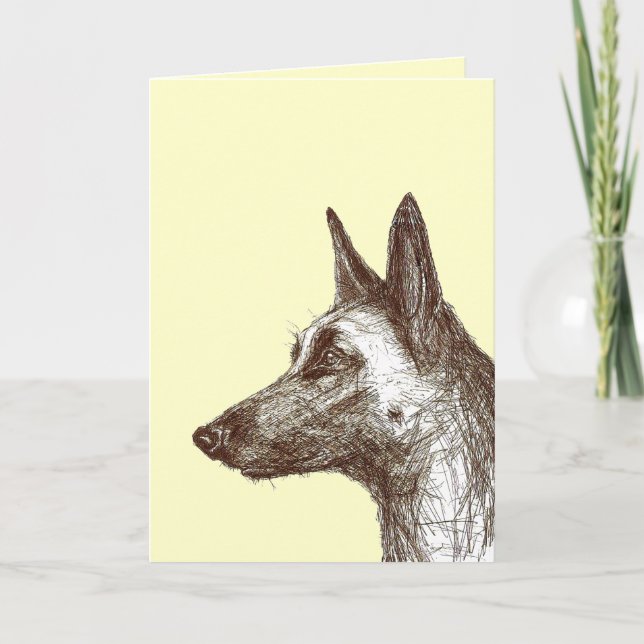 Carte dessin malinois (Devant)
