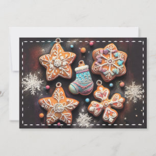 Carte Dessin Pastel Dessin Noël Motif de vacances Cookie