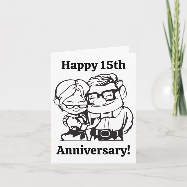 Carte Dessin personnalisé en couple d'anniversaire (Devant)