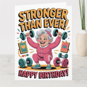Carte Dessin sportif d'anniversaire plus fort que jamais