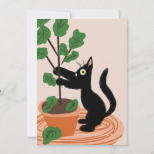 Carte dessinée à la main avec des plantes en pot, 