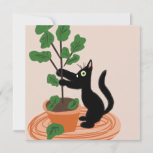 Carte dessinée à la main avec des plantes en pot, 