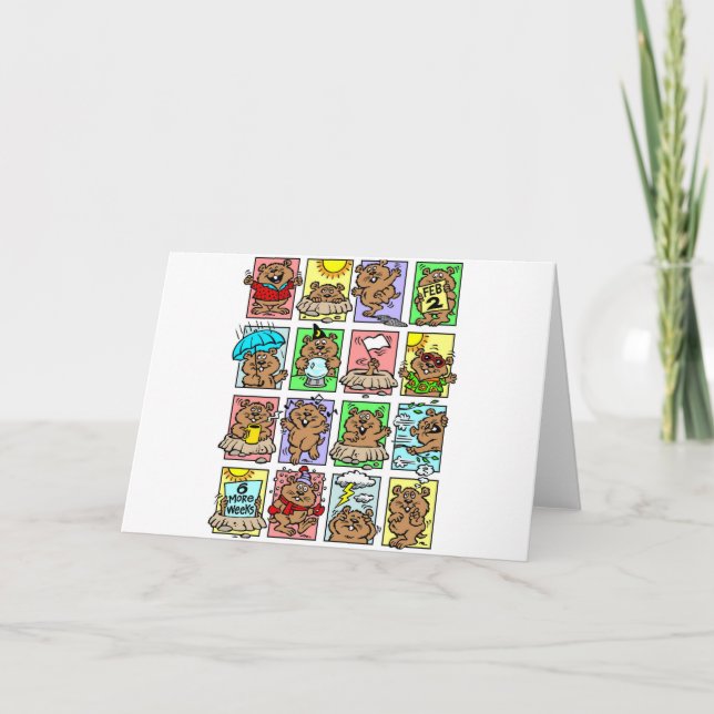 Carte Dessins amusants de la journée de la marmotte (Devant)