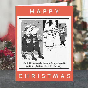 Carte Dessins Animés De Noël De Juristes Et Bonshommes D