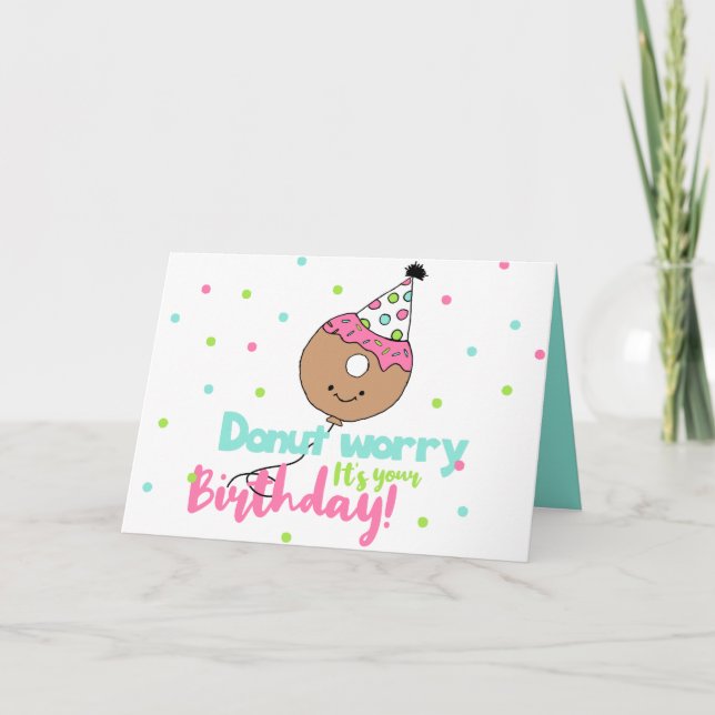 Carte Dessins animés Donuts Art Joyeux Anniversaire Dess (Devant)
