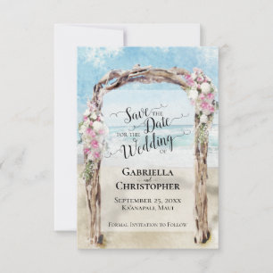 Carte Destination romantique Mariage de plage Enregistre