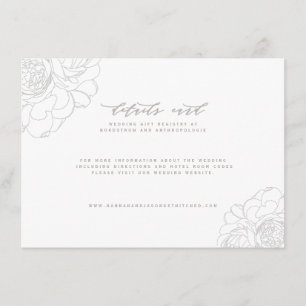 Carte détail florale élégante de mariage