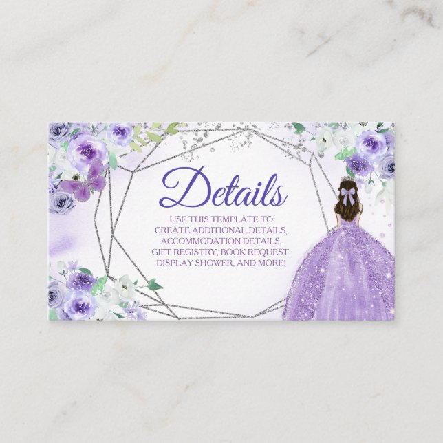 Carte détaillée Silver Purple Quinceañera (Devant)