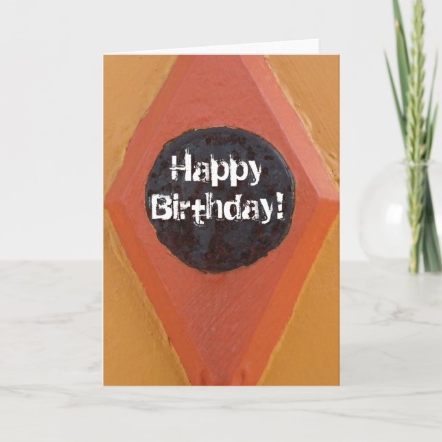 Carte Détails du bâtiment orange, Joyeux anniversaire ! (Devant)