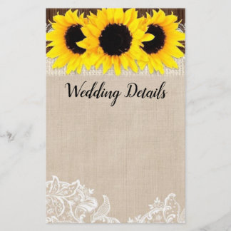 Carte Détails du Burlap Sunflower
