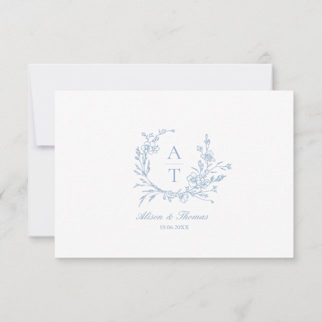 Carte Détails du Fleur sauvage de script bleu (Dos)