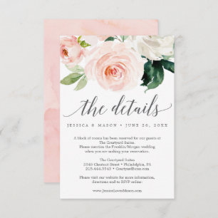 Carte Détails du Mariage Blushing Blooms