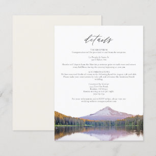 Carte Détails du Mariage d'aquarelle MOUNT HOOD