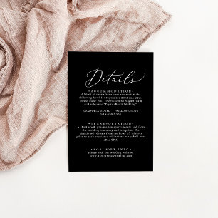 Carte Détails du Mariage de do-it-yourself noir fo