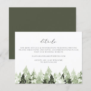 Carte Détails du Mariage de l'Arbre à Pins Vertes