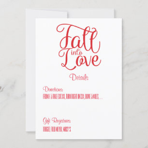 Carte Détails du Mariage Fall In Love