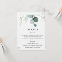 Carte Détails Mariage Eucalyptus
