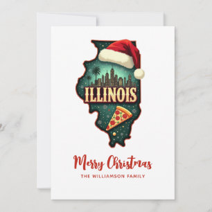 Carte d'état de l'Illinois Noël de famille