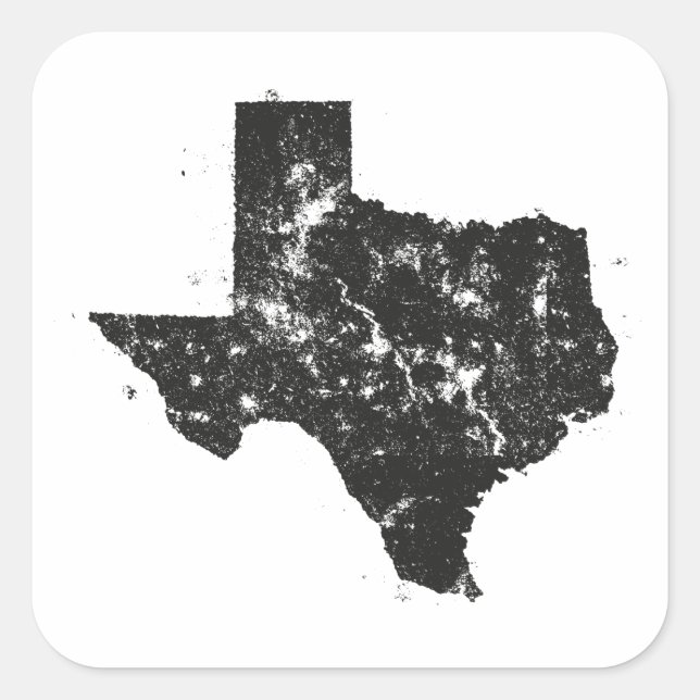 Carte d'état vintage Silhouette de Texas Stickers (Devant)