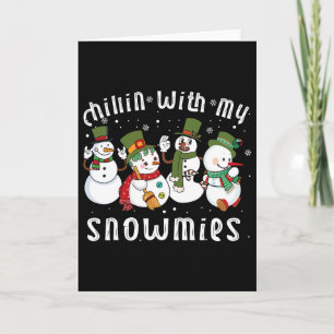 Carte Détente avec mes snowmies Santa bonhomme de neige
