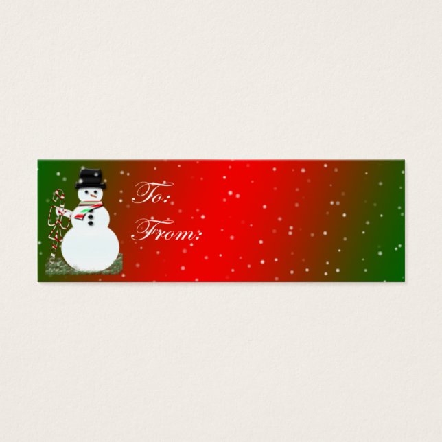 Carte d'étiquette de Noël Snowman (Devant)