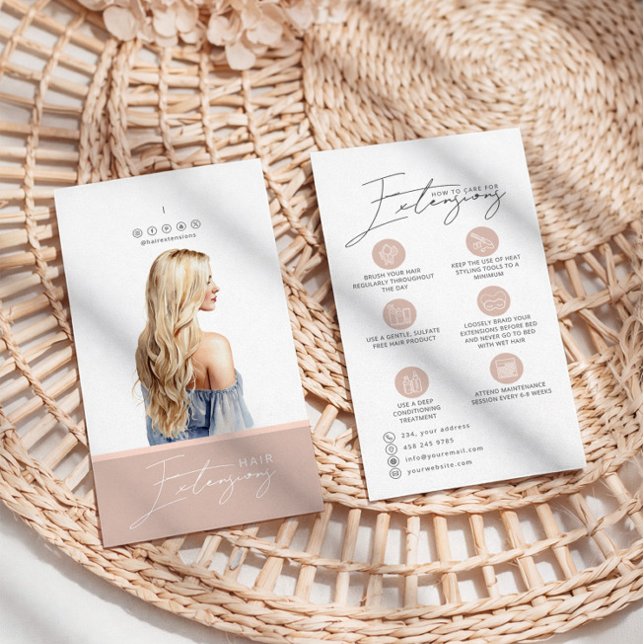 Carte d'étiquette de soins pour extensions de chev (Créateur téléchargé)