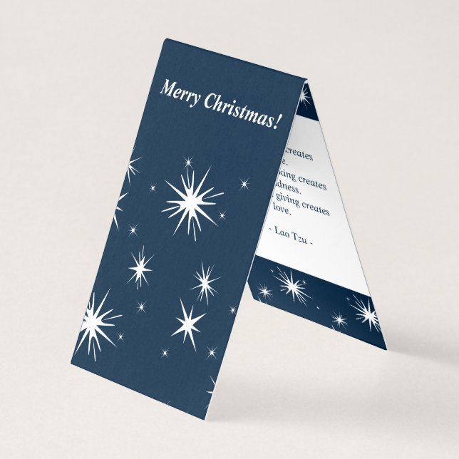 Carte d'étoiles de Noël blanc-bleu du planificateu (Front)