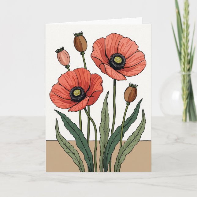 Carte d'étude Chevron Coral Blossom (Devant)