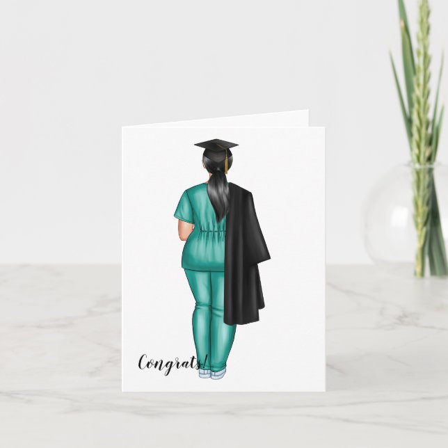 Carte d'études pour femme personnalisée en Scrubs (Devant)