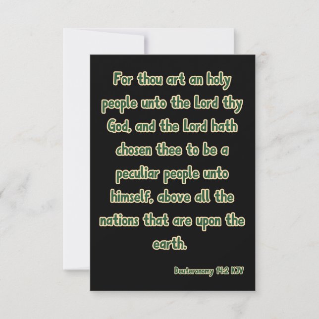 Carte Deutéronome 14:2 KJV Bible Verse Salutation (Devant)
